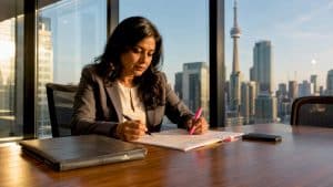 Compliance officer reviewing AML regulations