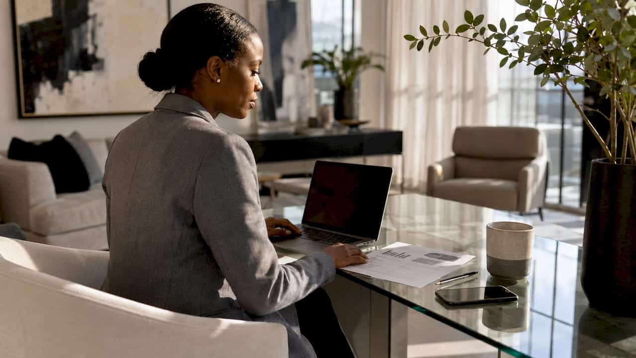 Investor reviewing vacation rental income data