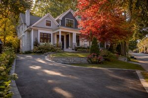 Autumn Ontario home exterior street view