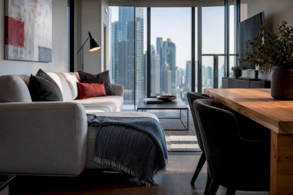 Elegant furnished Toronto condo interior