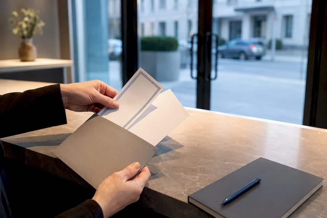 Deposit documents moving into a trust account