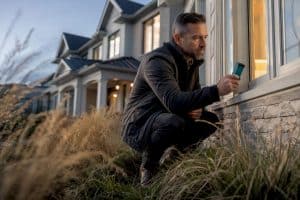 Appraiser inspecting an Innisfil home exterior