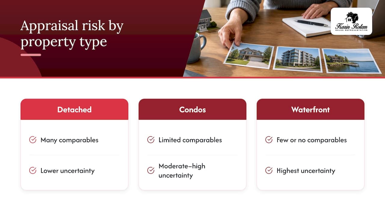 Appraisal comparability across three property types