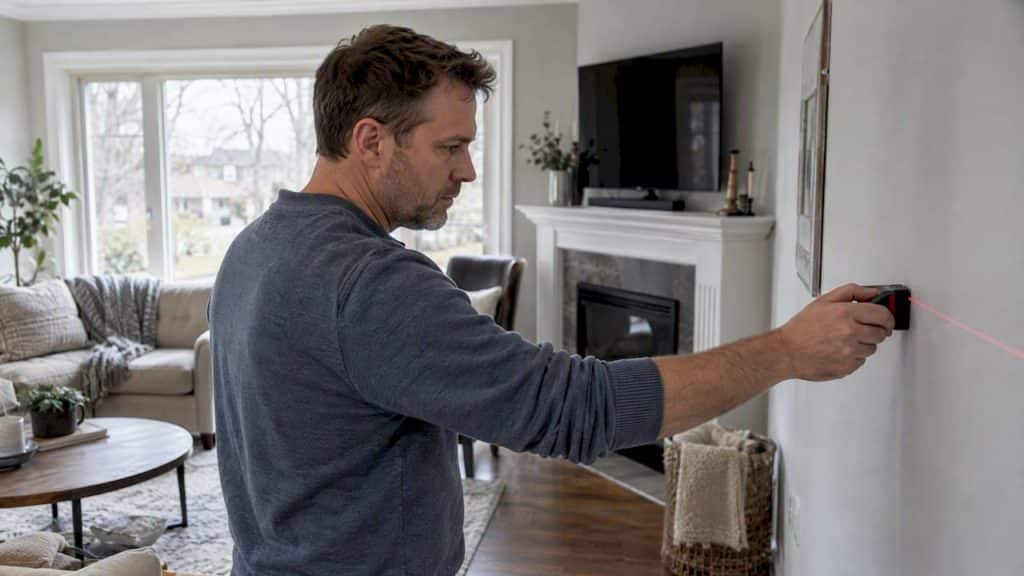 Appraiser measuring an Ontario home interior