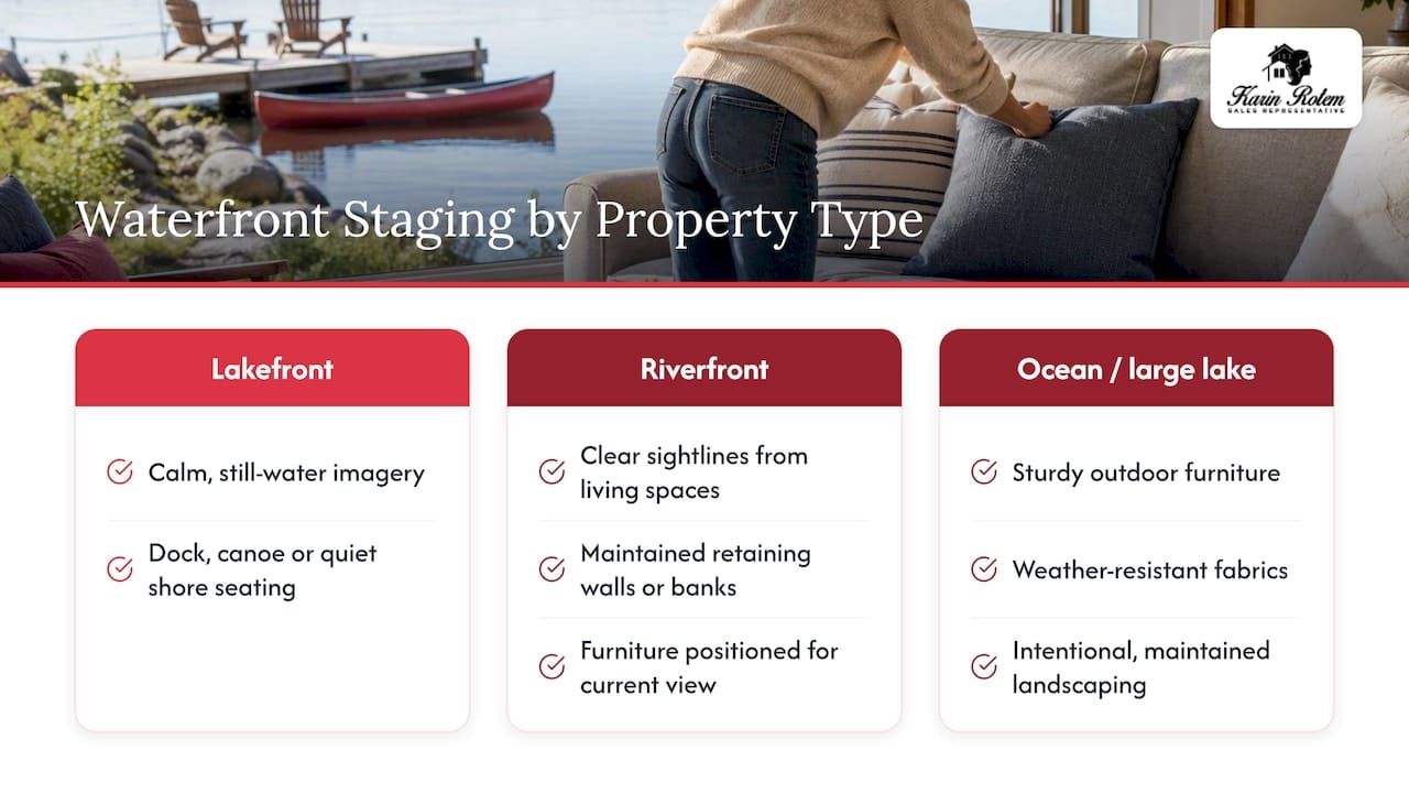 Staging priorities across three waterfront types