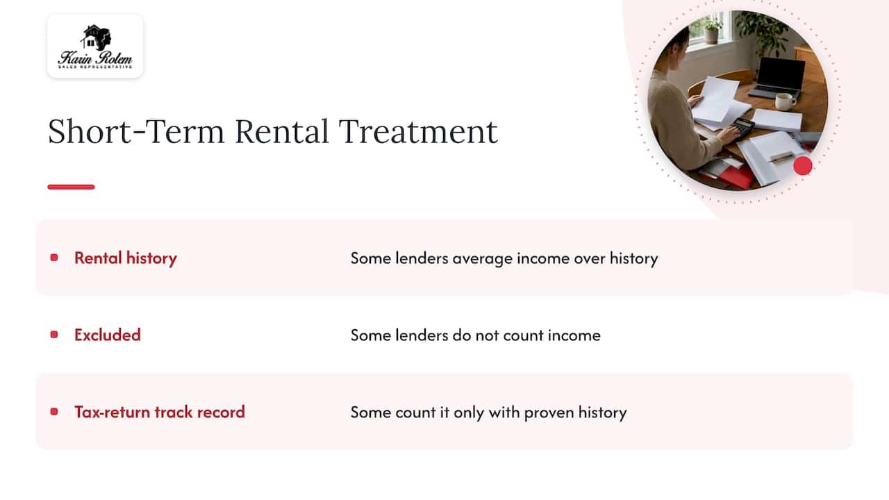 Three lender approaches to short-term rental income