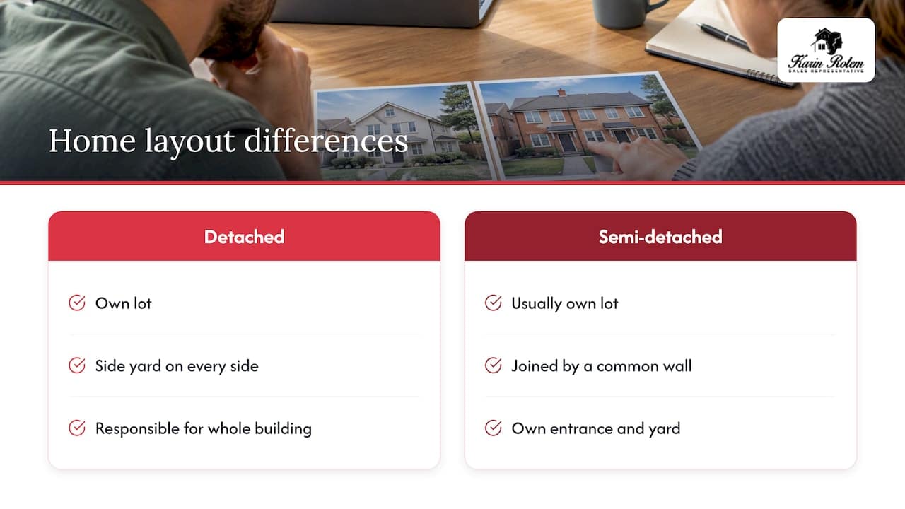 Detached and semi-detached home layouts compared