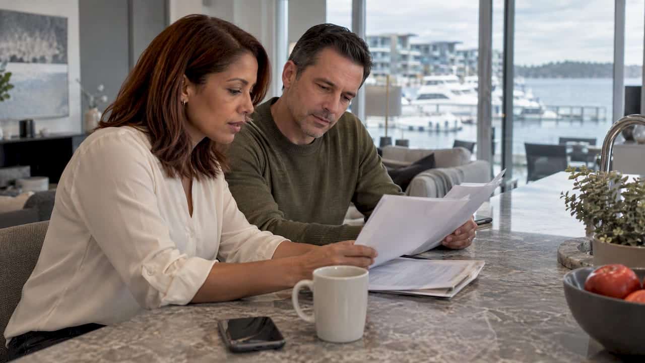 Buyers review resort condo ownership documents